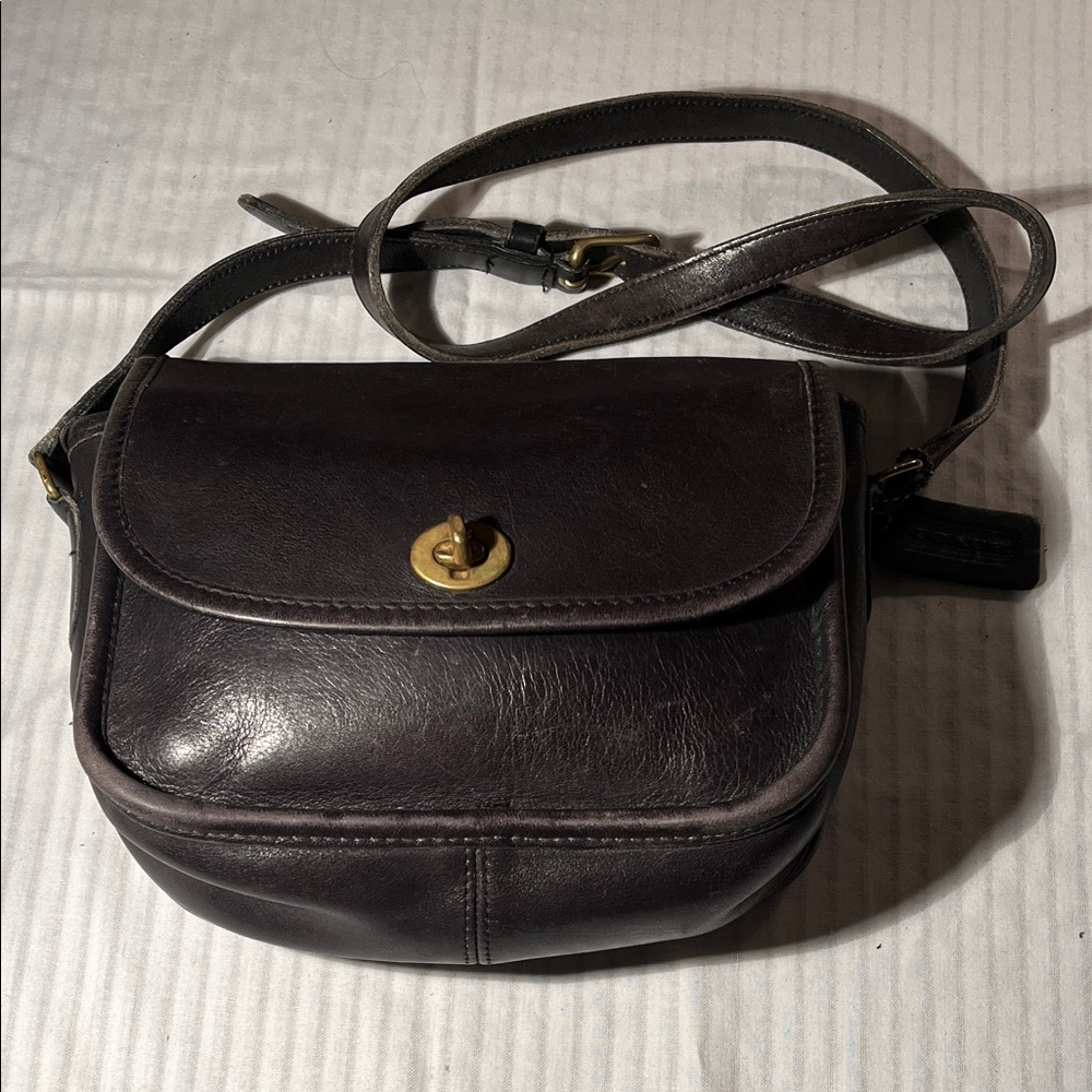 Coach Dark Brown Leather Crossbody Bag